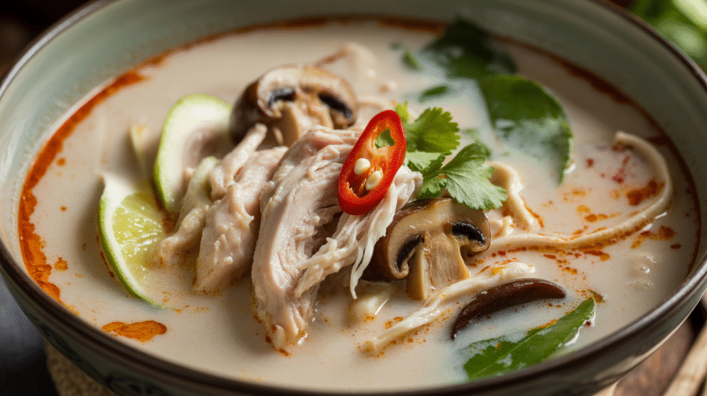 Easy Thai Chicken Coconut Soup (Tom Kha Gai Style)