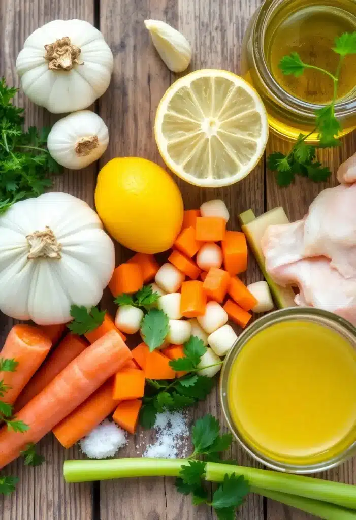 Easy Flu Relief Soup with Garlic Onion and Lemon for a Quick Recovery