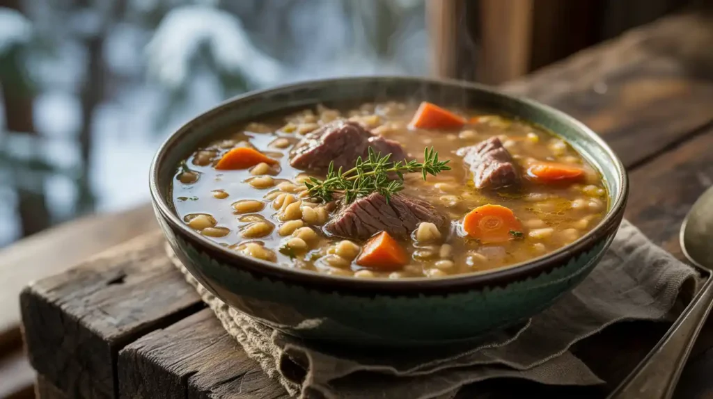 Thai coconut chicken soup with chili oil and herbs