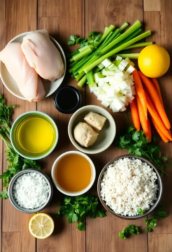 Easy Lemon Ginger Chicken Soup with Rice Flu Fighter Recipe