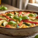 Mediterranean Vegetable Pasta Bake, showcasing the texture of the pasta